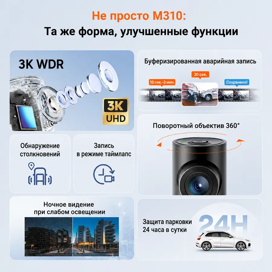 Видеорегистратор 70mai Dash Cam M310 Pro 3K 70MAIM310Pro-3K 6 cac8c371 90fe 4c00 b83b 376bbd711b55 результат